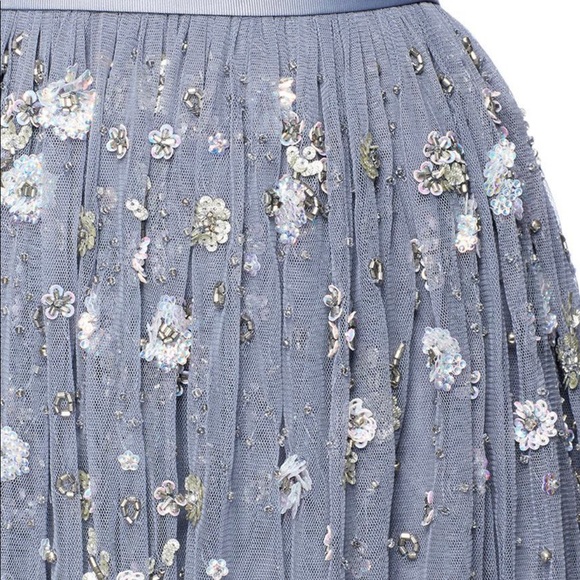 Needle & Thread Comet floral embellished open back midi dress. STYLE#211117202 - Picture 2 of 10